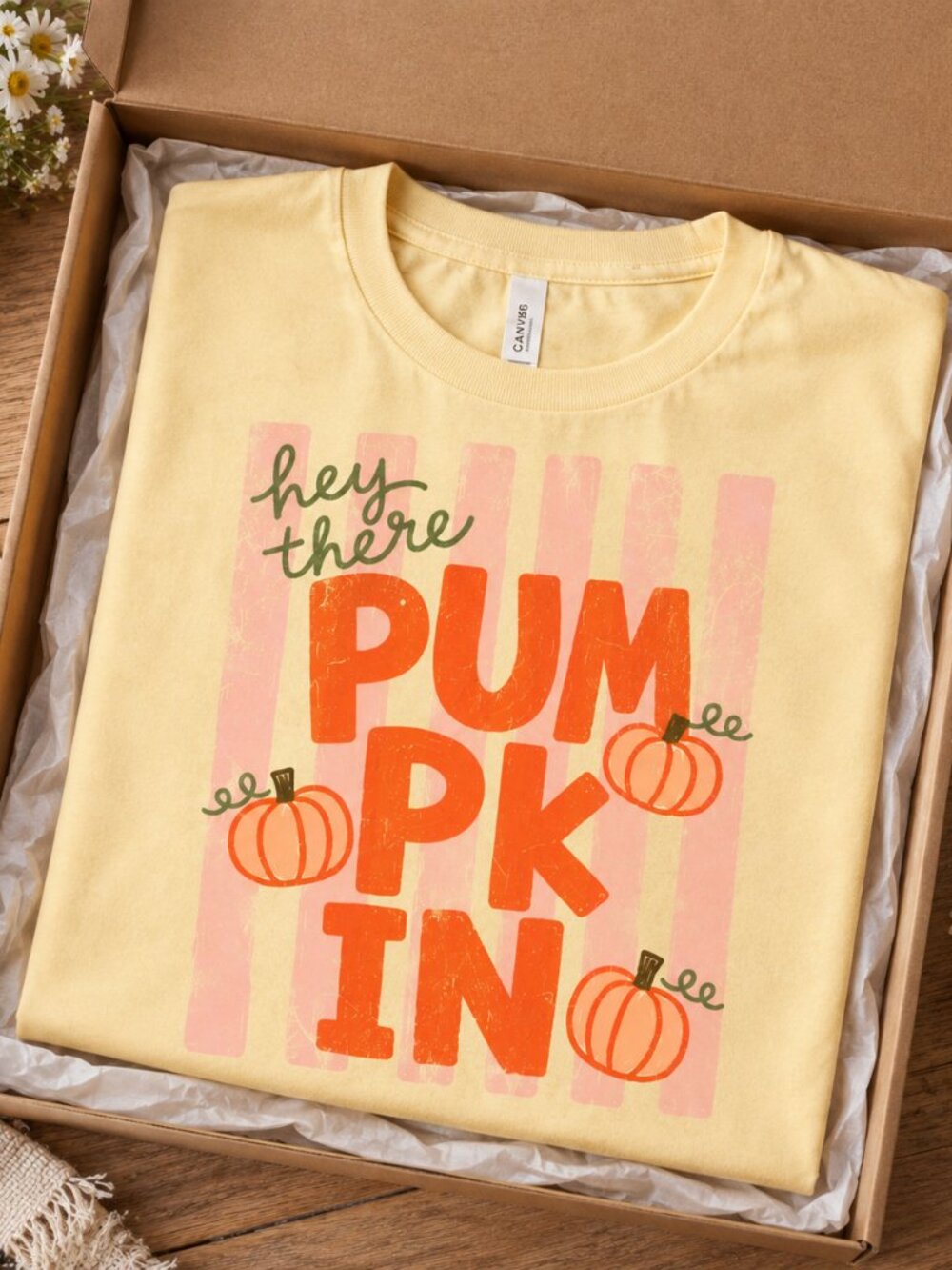 🎃 Fall Pumpkin Shirt | Preppy Striped Fall T-Shirt